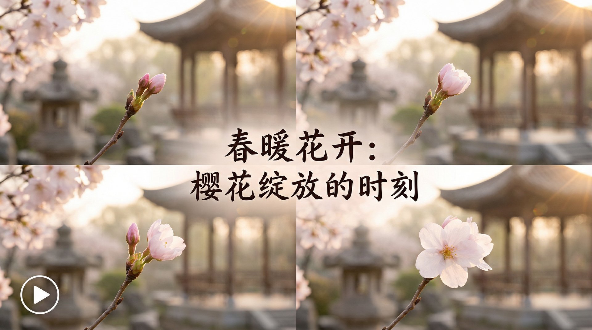 蘑菇视频植物视频樱花绽放延时摄影